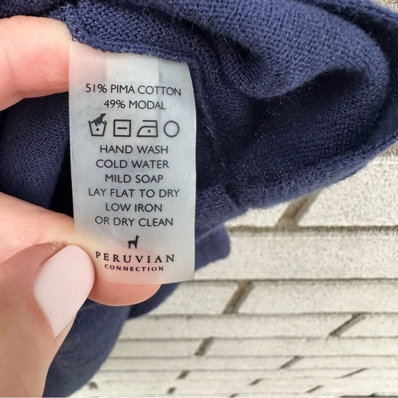 Peruvian Connection Rebelle Tunic Knit Sweater Ink Blue - Picture 7 of 8